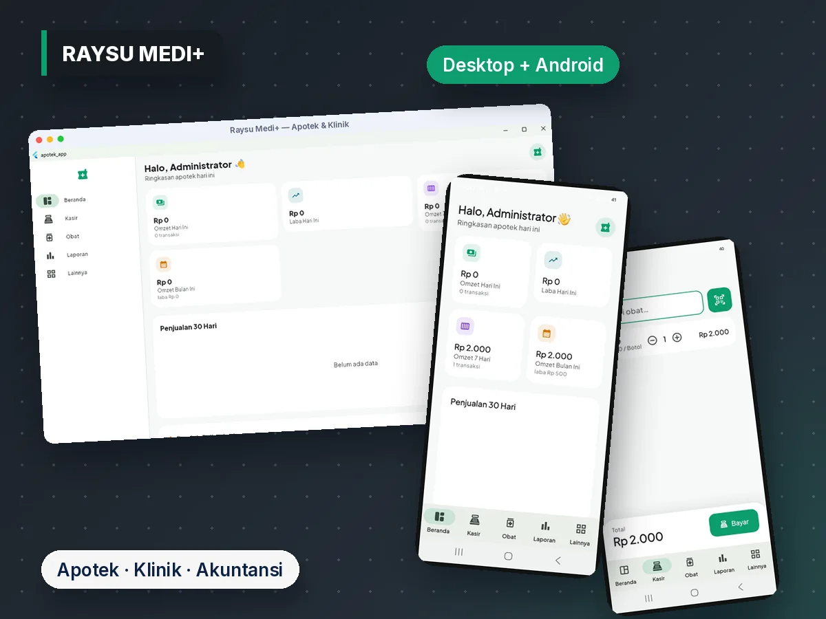 Raysu Medi+ di desktop dan Android